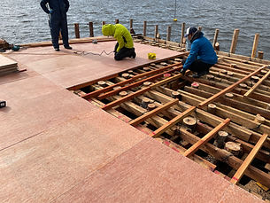 東郷湖中温泉事前架台工事風景‐4