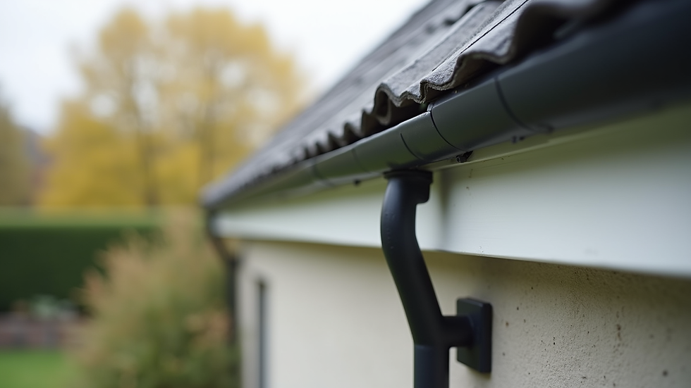 Close-up view of kick out flashing installed at roof and wall junction