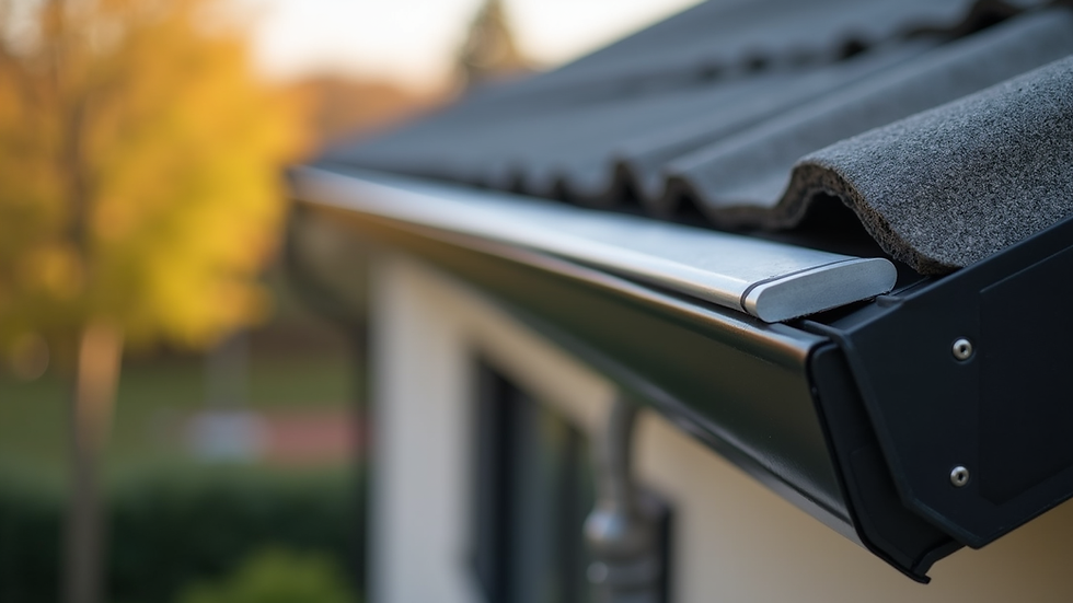 High angle view of gutter system with drip edge installed