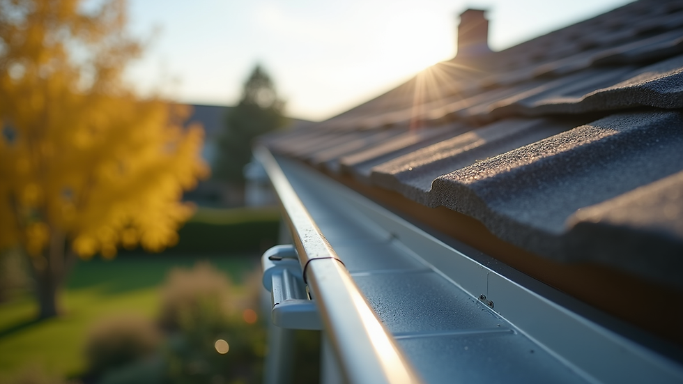 Close-up view of gutter guard being installed on a residential roof