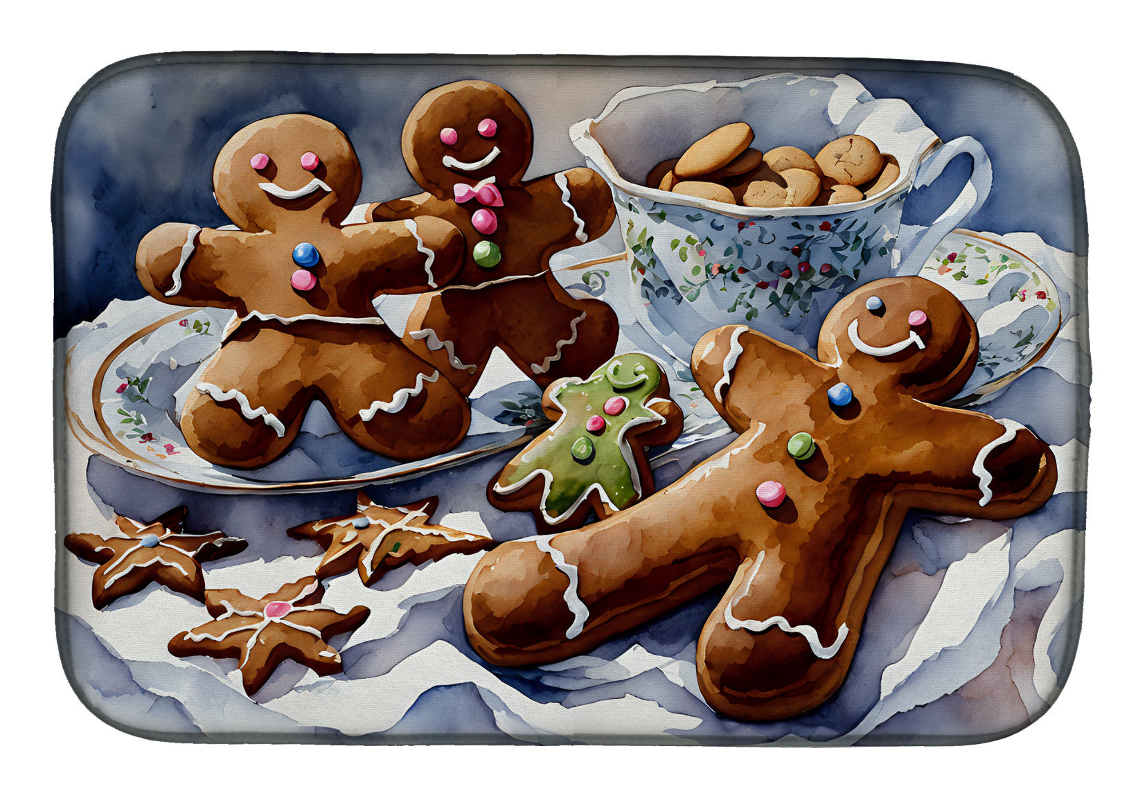 Christmas Gingerbread Dish Drying Mat