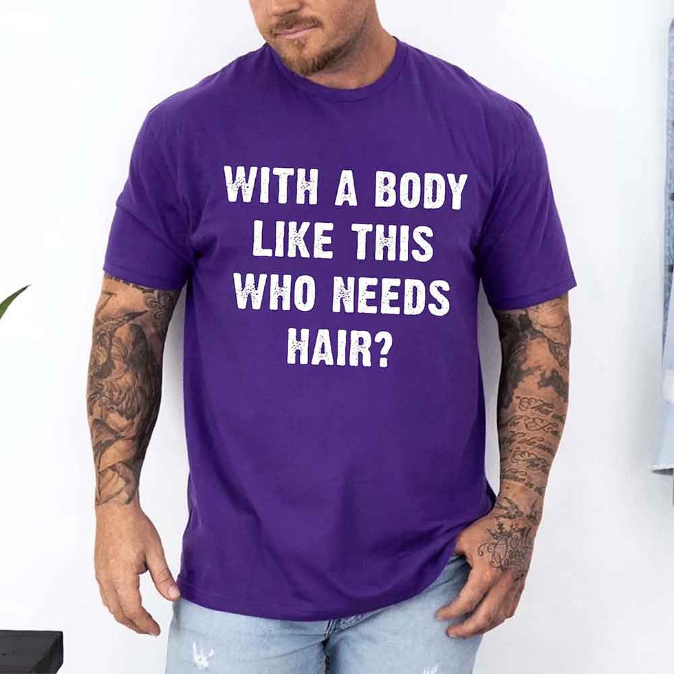 Thumbnail: With a Body Like This Who Needs Hair Tee – Funny Bald Dad Tee