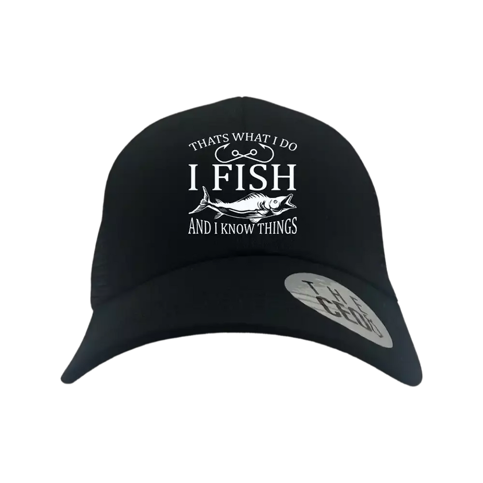 Thumbnail: I Fish And Know Things Embroidered Trucker Hat