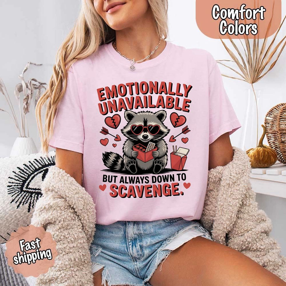 Thumbnail: Comfort Colors Emotionally Unavailable Raccoon T-S