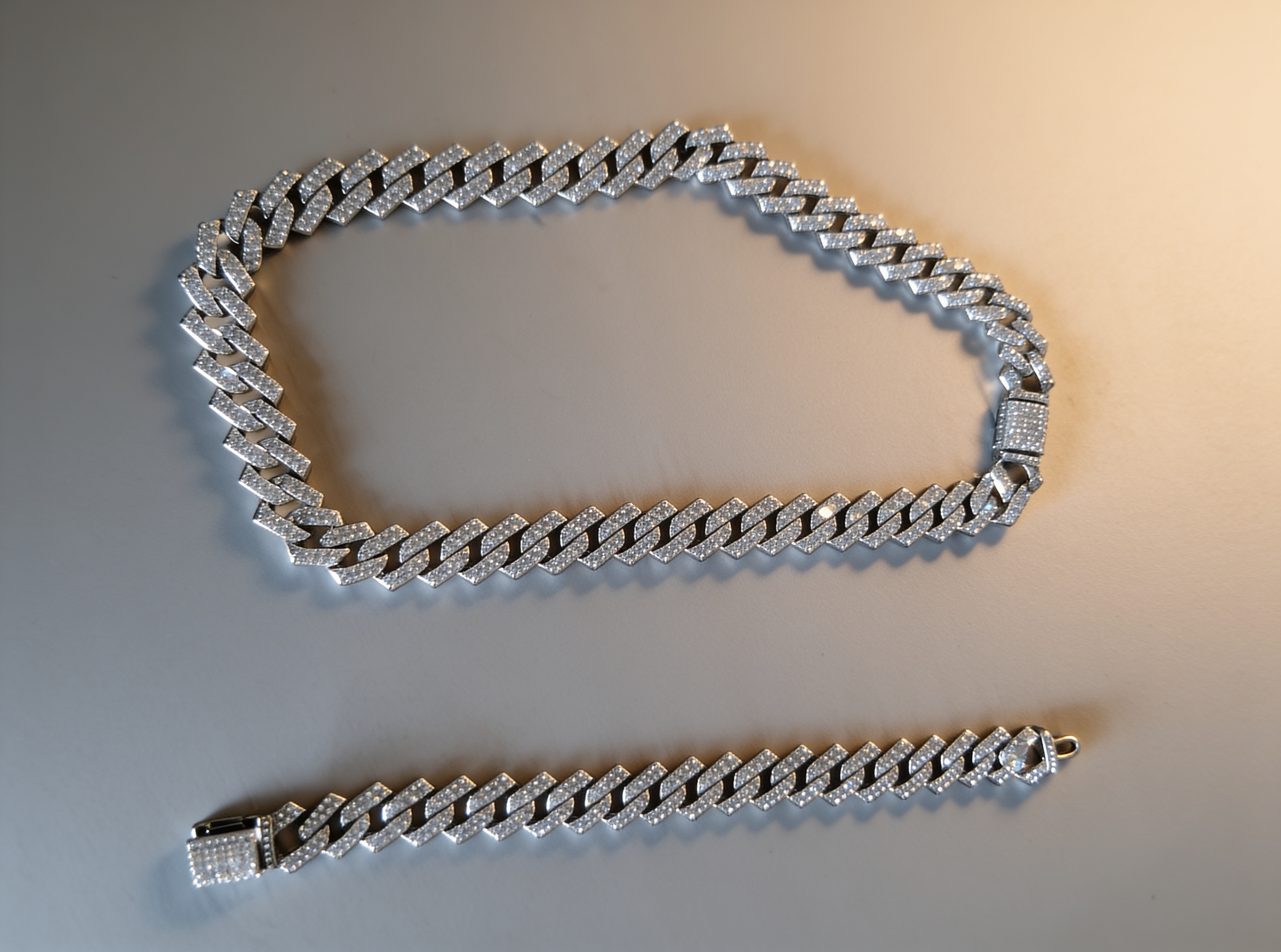 A coordinated chain-and-bracelet set, $40.00.