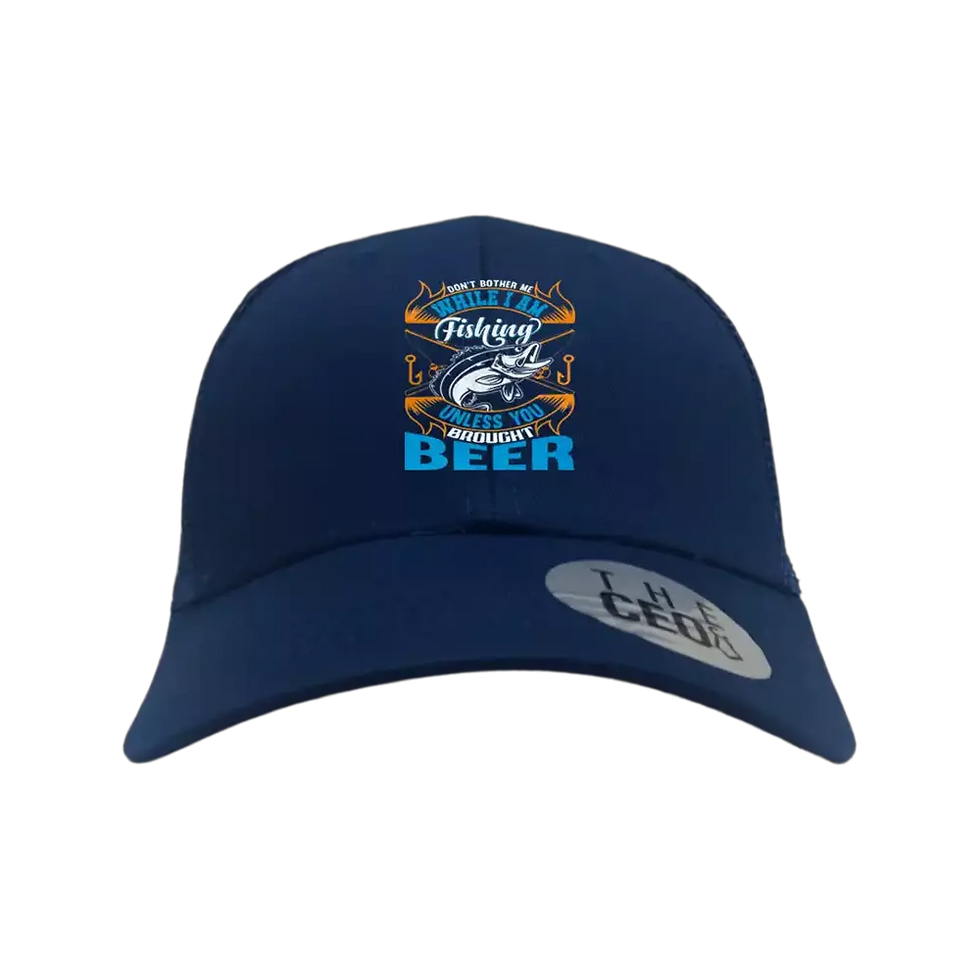 Thumbnail: Don't Bother Me While I'm Fishing Embroidered Trucker Hat