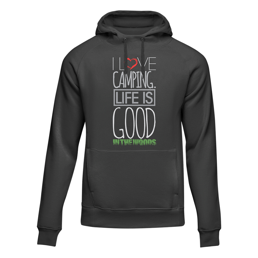 Thumbnail: I Love Camping In The Woods Adult Fleece Hooded Sw