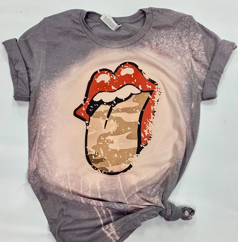 Distressed camo tongue acid wash tee at Nu'Jants