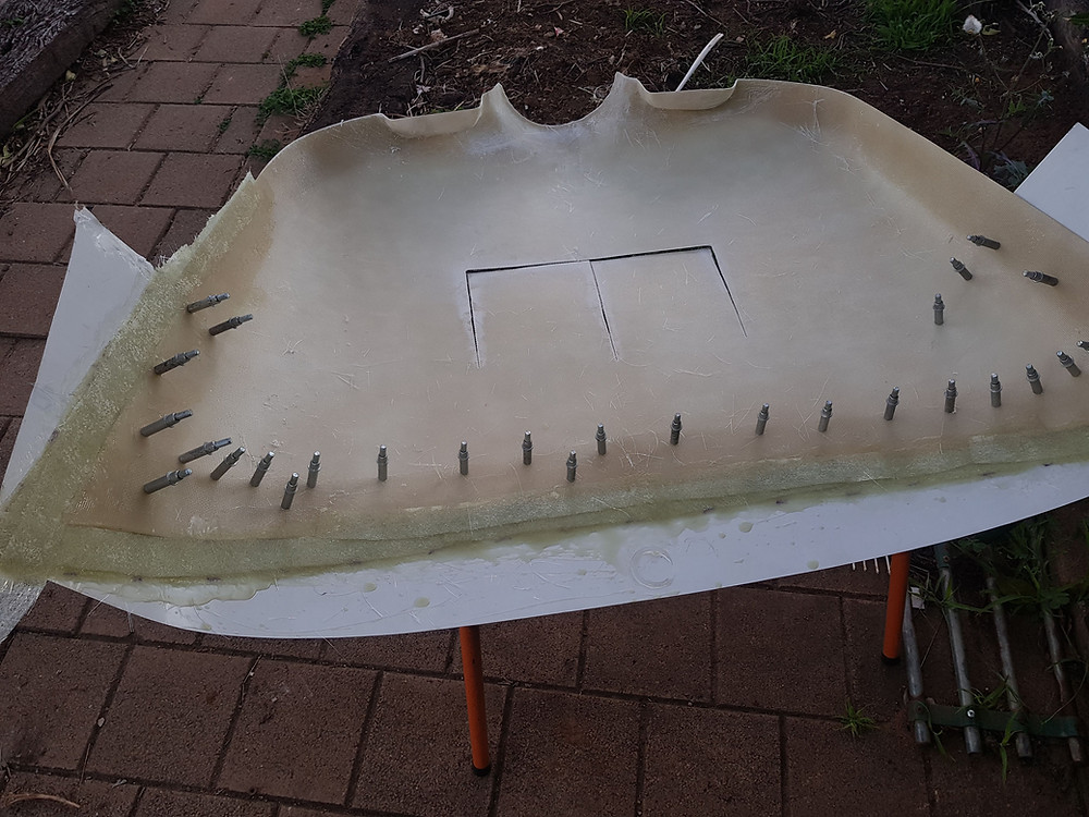 Using a scrap 6061 as a mold to extend the cowling.
