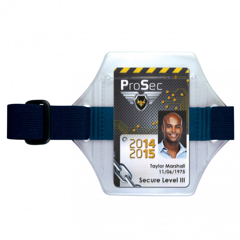 Miniature : Brassard porte badge lanière bleue