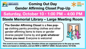 Slide of Gender Affirming Closet Pop-Up