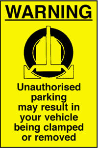 Clamp or Clamping Sign/Sticker