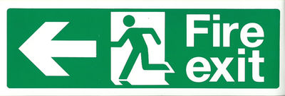 Fire Exit (Arrow Left) Sign