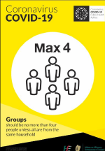 Max 4 people Covid 19 Sign