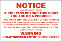 Notice - On A Premises Sign/Sticker