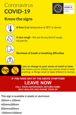 Know the Signs Covid 19 Sign