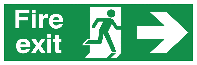 Fire Exit (Arrow Right) Sign