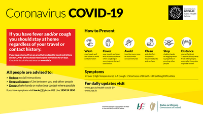 Coronavirus Covid 19 About and How to Help Prevent Large Safety Sign