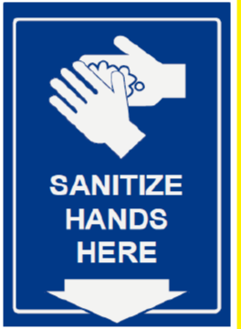 Sanitise hands here Sign (sanitize hands here sign)