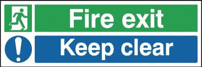 Fire Exit KEEP CLEAR Sign