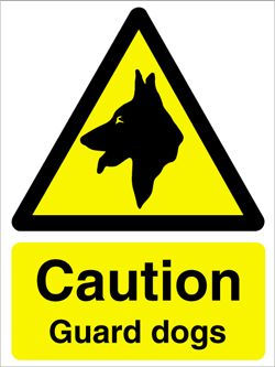 Warning Guard Dogs Sign/Sticker
