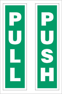 Push Pull Pair Signs/Sticker