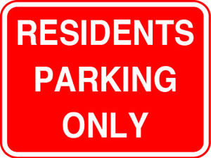 Resident Parking Only Sign