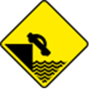 Water Danger for Cars (docks, lakes, canals) Sign