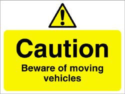 Caution Moving Vehicles Sign/Sticker