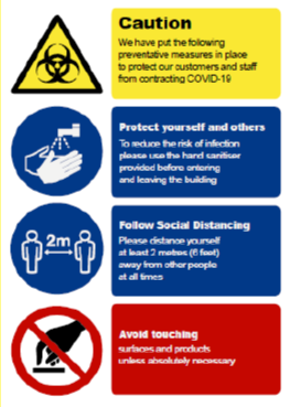 Preventative Measure to Protect Staff Sign