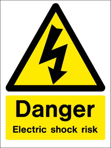 Electric Shock Risk Sign/Sticker