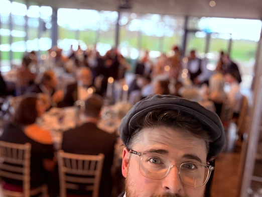 Wedding singer performing at a rustic barn venue in Northumberland