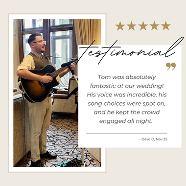 Review of Tom Powell Singer Vocalist Musician Wedding Band DJ Acoustic