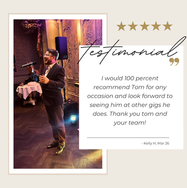 Review of Tom Powell Singer Vocalist Musician Wedding Band DJ Acoustic