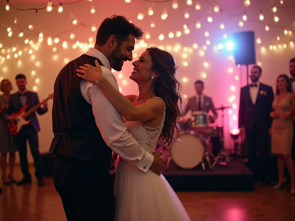 Close-up view of wedding singer performing first dance live singer with acoustic guitar
