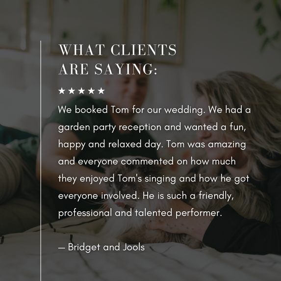 Review of Tom Powell Singer Vocalist Musician Wedding Band DJ Acoustic