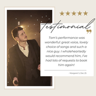 Review of Tom Powell Singer Vocalist Musician Wedding Band DJ Acoustic