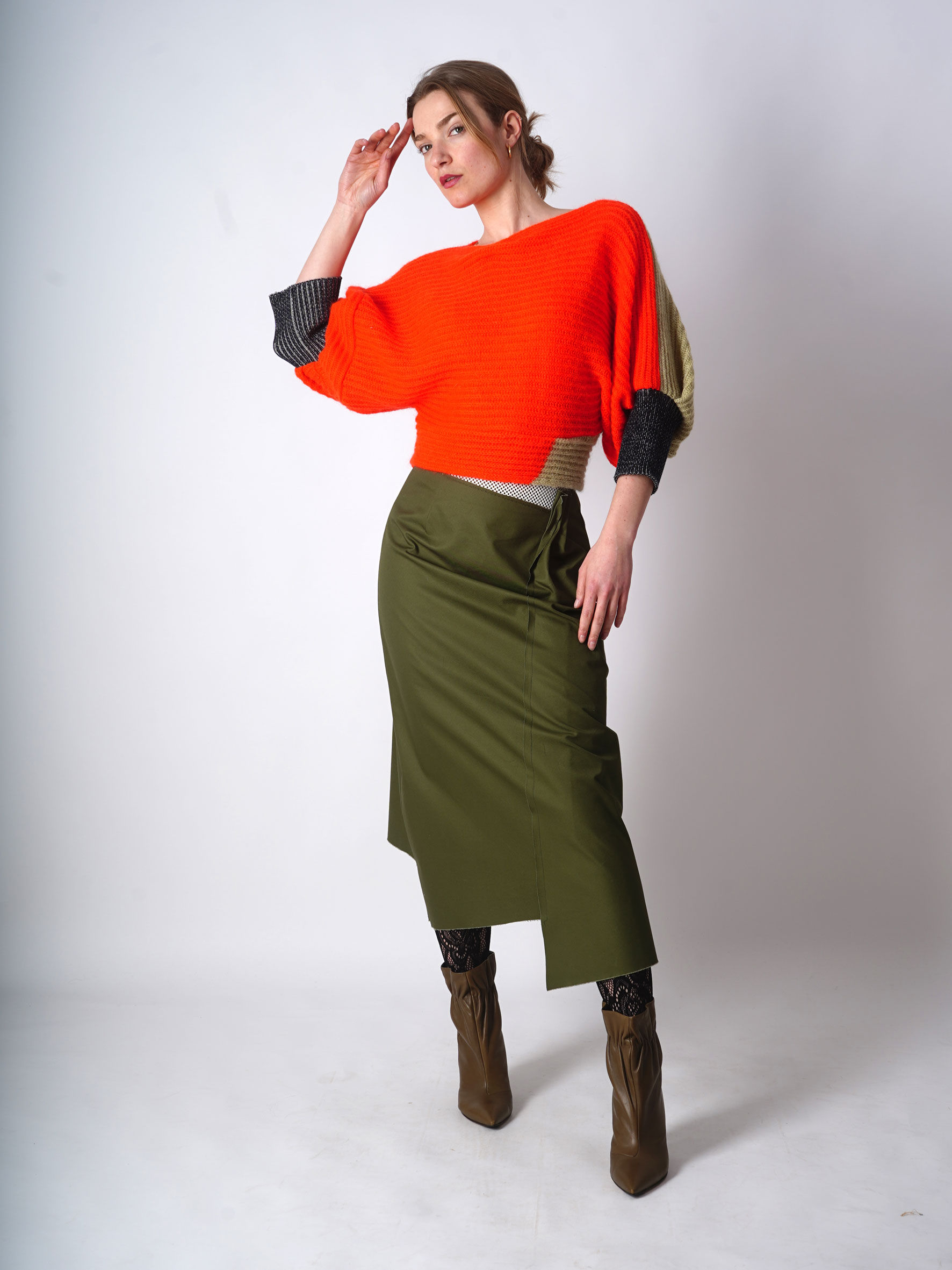 Mohair-Mix Pull in orange/terra