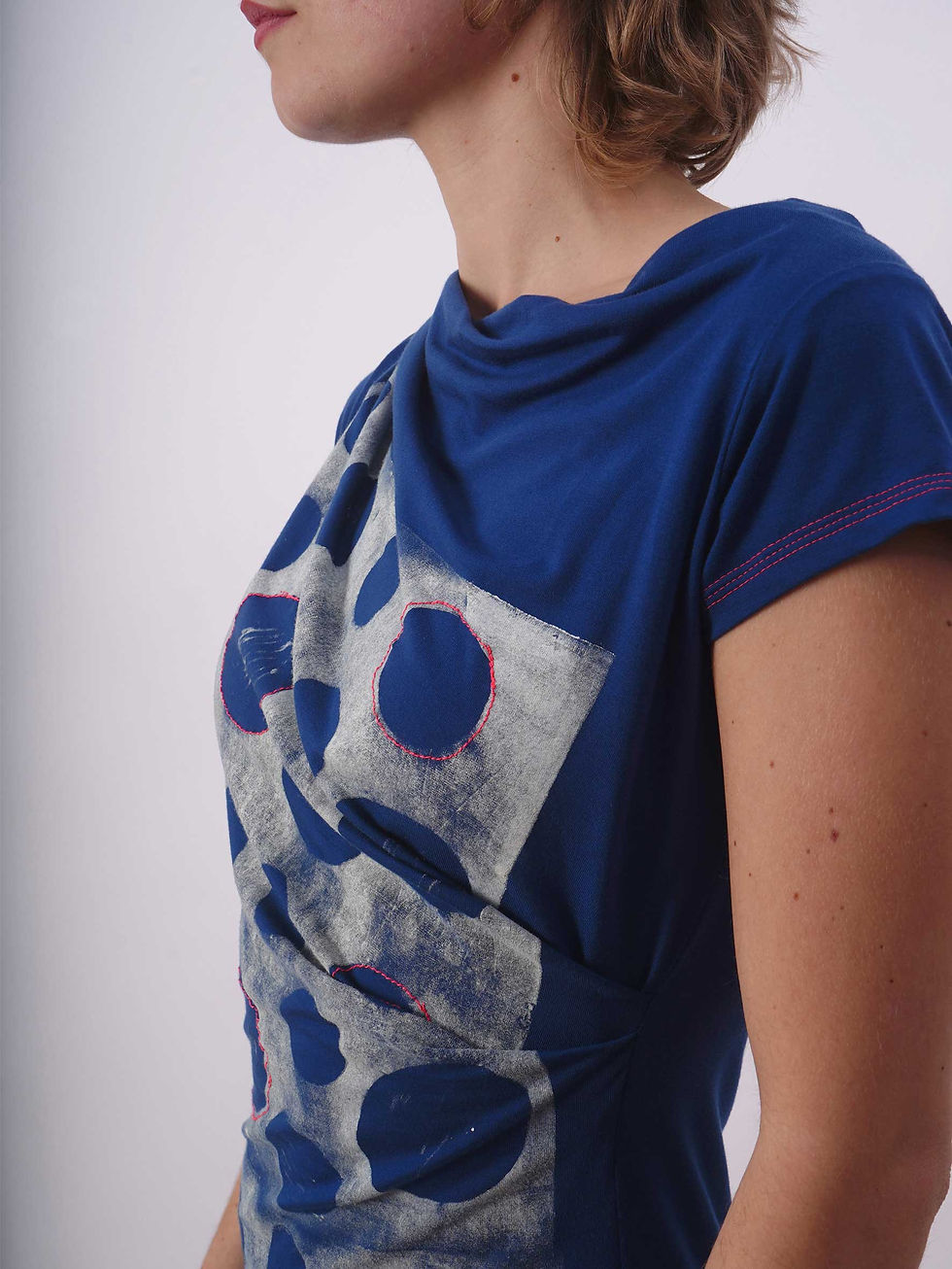 Thumbnail: Jersey Dress with Linoprint