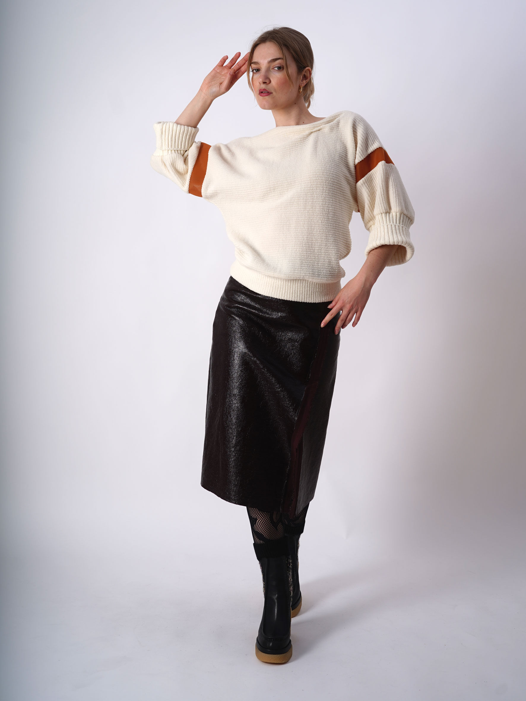 Skirt In Shiny Burgundy