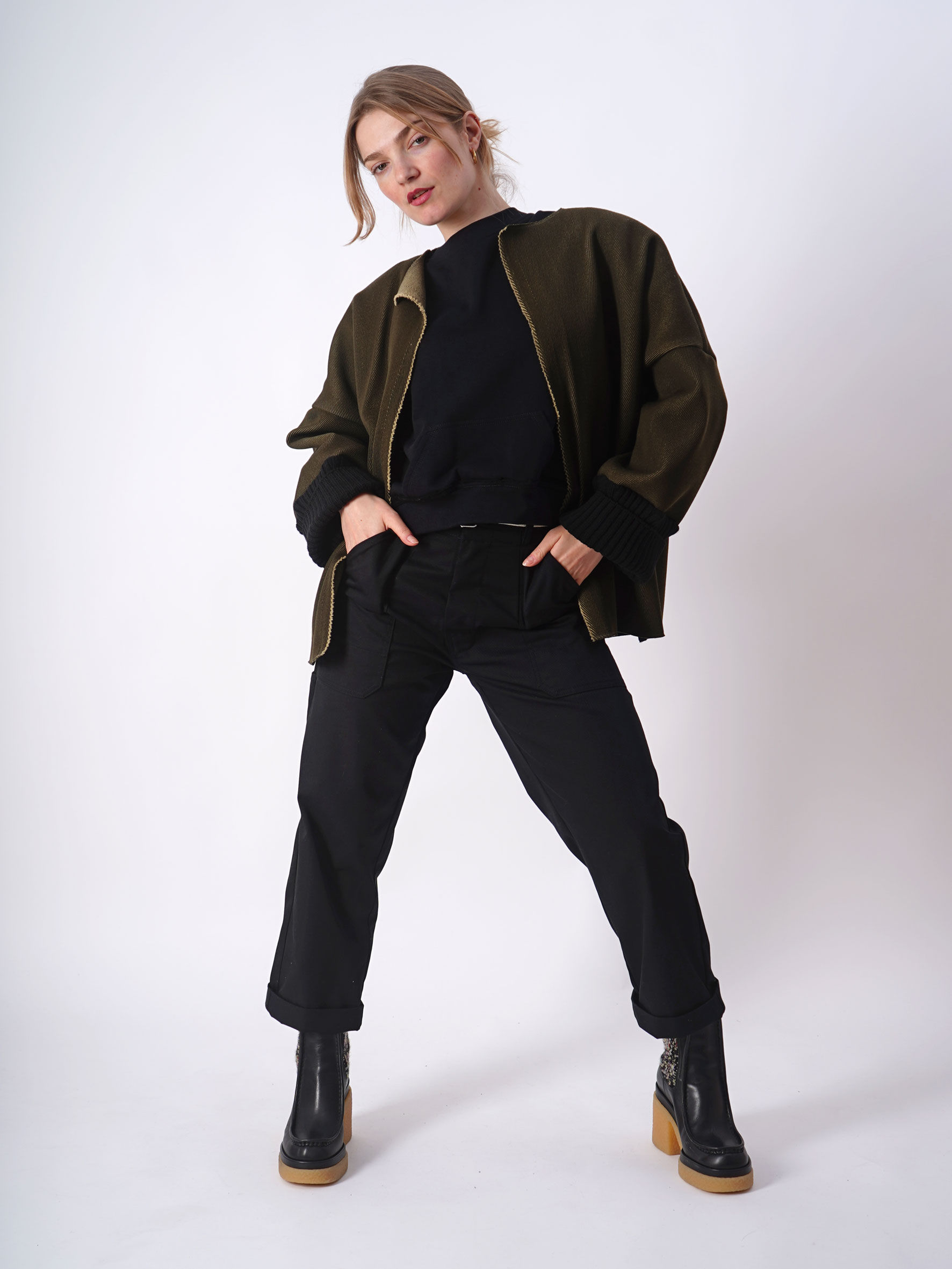 Reversible Jacket In Kaki/Blue