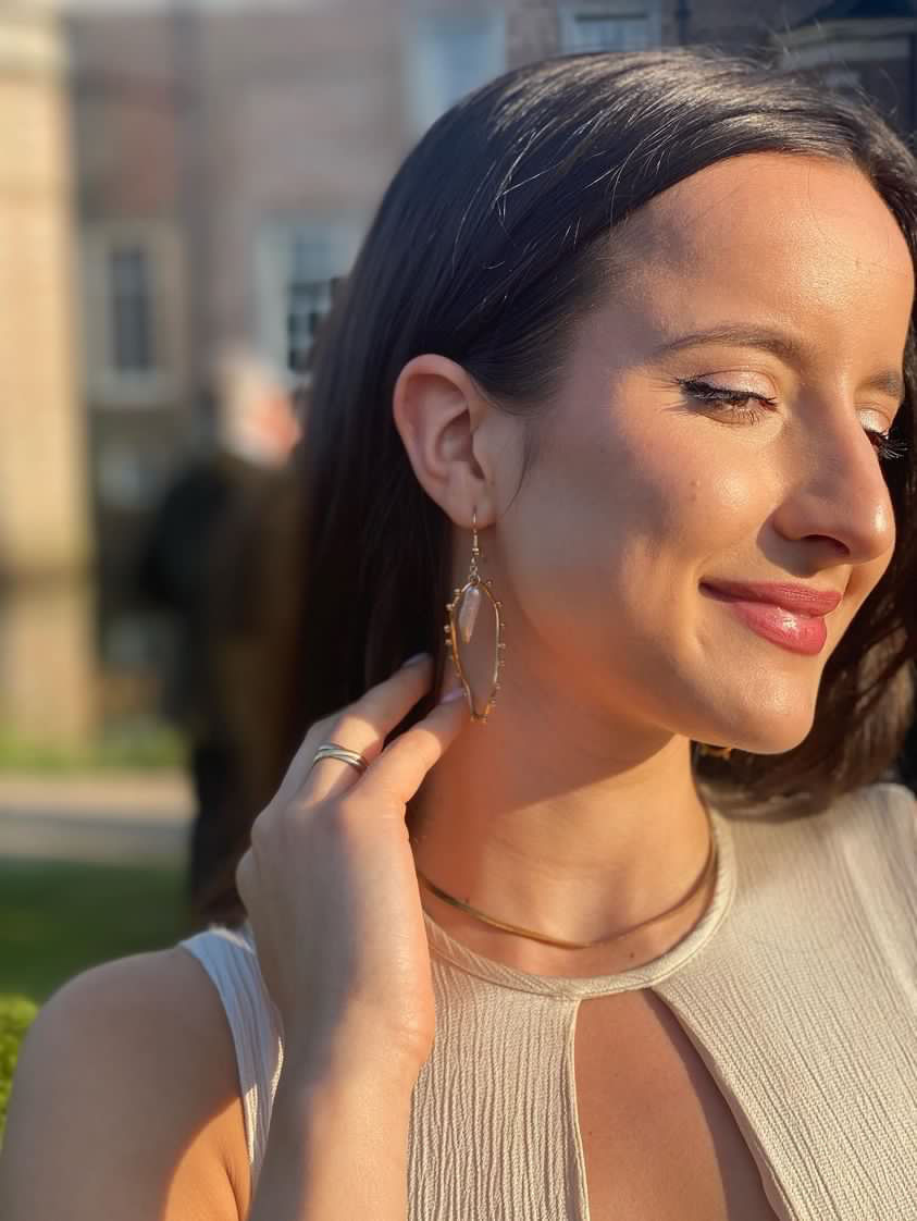 Gold Plated Plankton pearl twist earrings