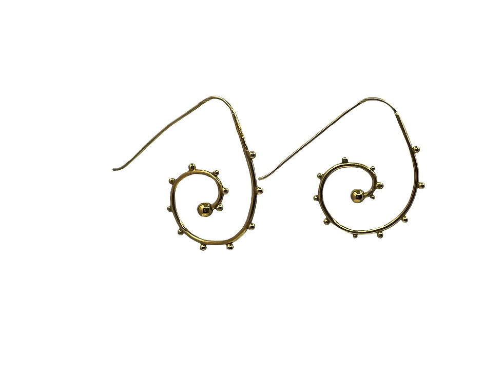 Thumbnail: Gold plated Plankton spiral earrings