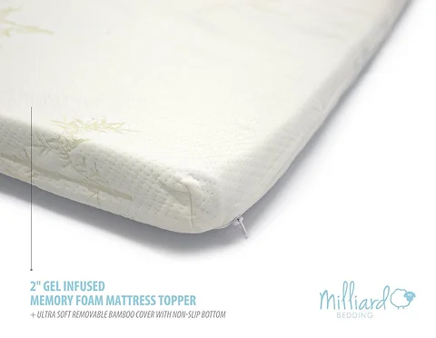Gel Memory Foam Mattress Topper With Cover Twin Milliardbrands