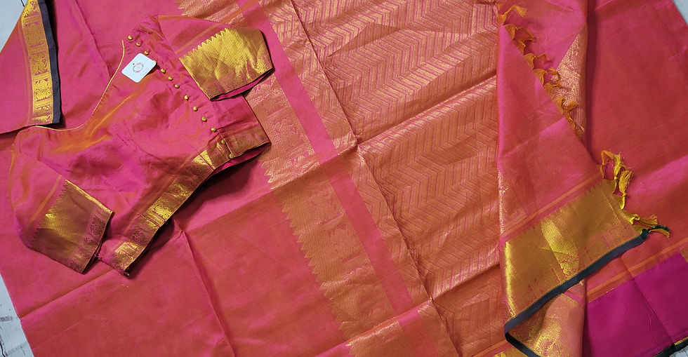 Thumbnail: Cotton candy silk cotton saree with ready to wear blouse