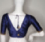 Thumbnail: Navy Blue aari work readymade blouse for Indian saree