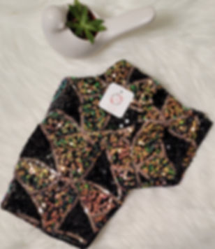 Black velvet and sequins party wear readymade blouse for Indian saree
