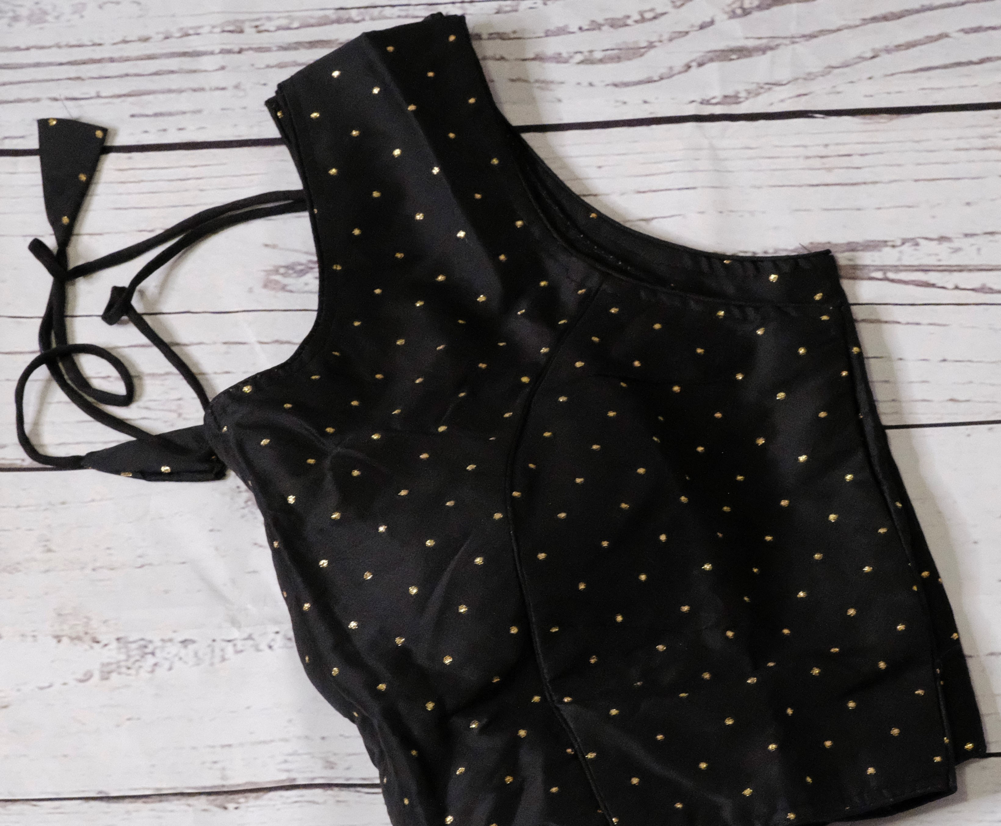 Black Color Fancy silk readymade blouse for Indian saree