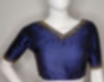 Thumbnail: Navy Blue aari work readymade blouse for Indian saree