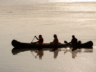 Canoeing on the Zambezi River.